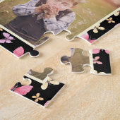 バタフライハッピーバースデーマザーフォトコラージュ ジグソーパズル (側面)