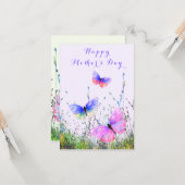 バタフライハッピーマザーズデイカード カード (正面/裏面インサイチュ)