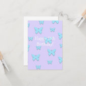 バタフライハッピー11誕生日カード カード (正面/裏面インサイチュ)