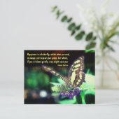 バタフライハピネス引用文 感動的  ポストカード (スタンド正面)