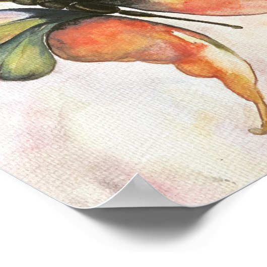 バタフライハピンスプレミアムキャンバスポスター(8x10) ポスター (角)