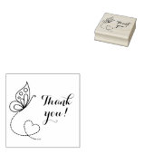 バタフライハートありがとう ラバースタンプ (押印)