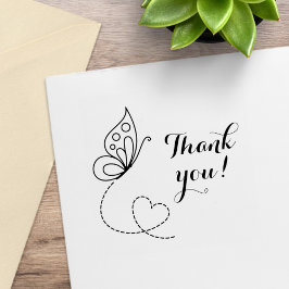 バタフライハートありがとう ラバースタンプ