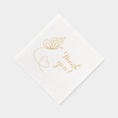 バタフライハートありがとう 箔ナプキン (右)