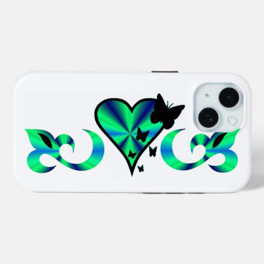 バタフライハートとリリーレインボワート Case-Mate iPhoneケース (裏面 (横))