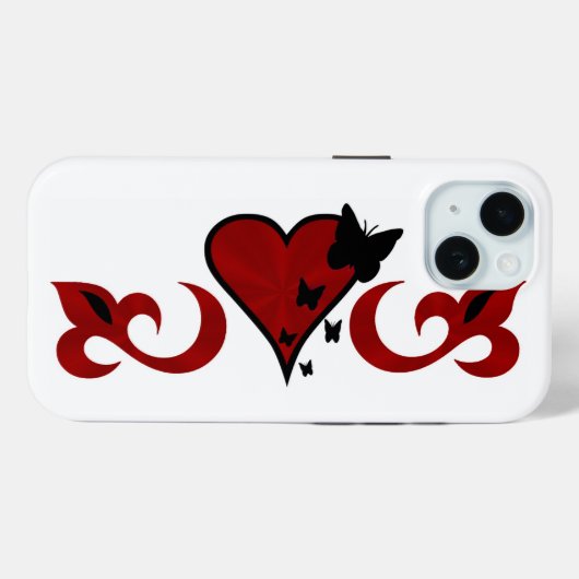 バタフライハートとリリーレインボワート Case-Mate iPhoneケース (裏面 (横))
