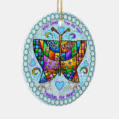 バタフライハートオーナメント セラミックオーナメント (右)