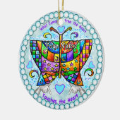 バタフライハートオーナメント セラミックオーナメント (左)