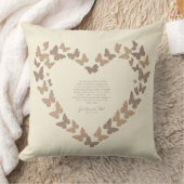 バタフライハートシルエット装飾用クッション クッション (ブランケット)