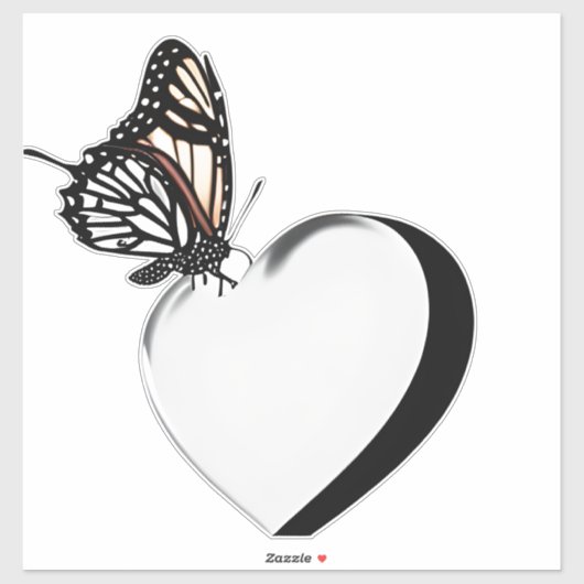 バタフライハートシール シール (シート)