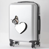 バタフライハートシール シール (スーツケース)