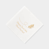 バタフライハートスウィート16誕生日 箔ナプキン (右)