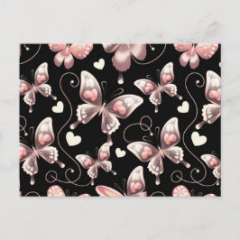 バタフライハートデザイン葉書 ポストカード