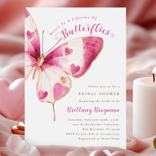 バタフライハートブライダルシャワー 招待状