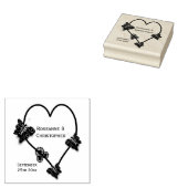 バタフライハート結婚デザイン ラバースタンプ (押印)