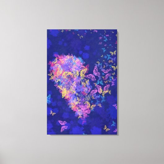 バタフライハート キャンバスプリント ラブ - 絵画 (正面)