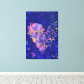 バタフライハート キャンバスプリント ラブ - 絵画 (インサイチュ (ウッドフロア))