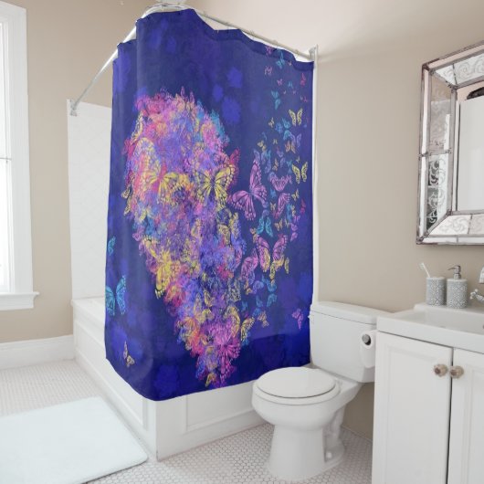 バタフライハート – 愛 シャワーカーテン (インサイチュ)