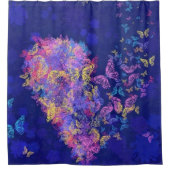 バタフライハート – 愛 シャワーカーテン (正面)