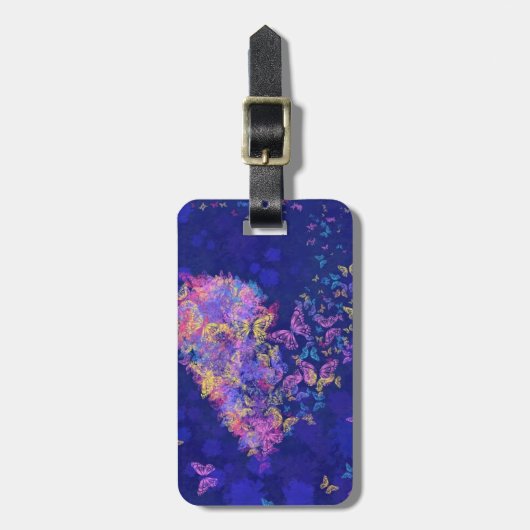 バタフライハート – 愛 ラゲッジタグ (正面縦)