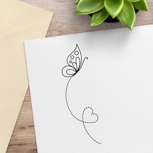 バタフライハート – 色の設定 ラバースタンプ