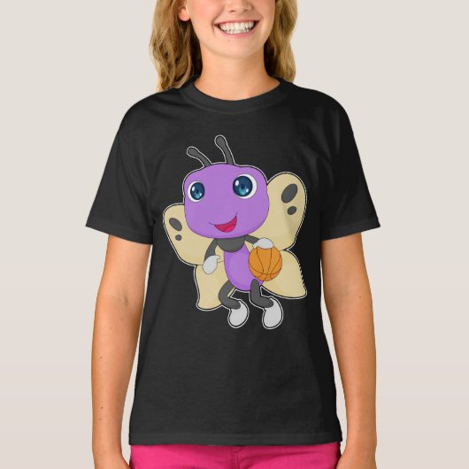 バタフライバスケットボール選手バスケットボール Tシャツ (正面)