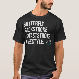 バタフライバックストローク平泳ぎフリースタイル Tシャツ