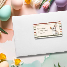 バタフライバニーパステルミニマリストイースター ラベル