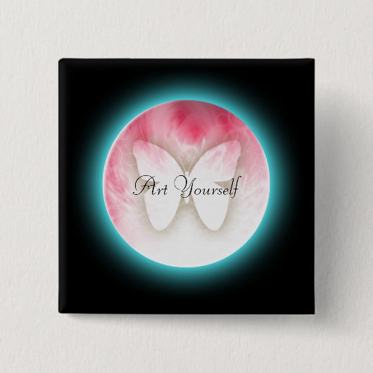 バタフライバブル 缶バッジ (正面)