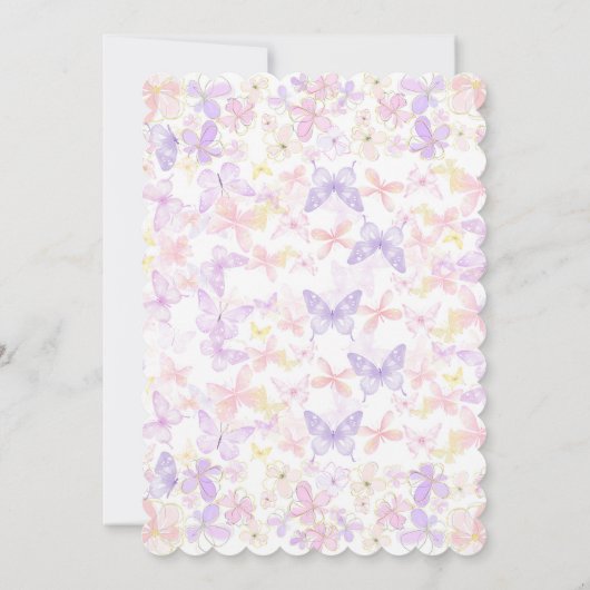 バタフライバプティスファーストと誕生日招待状 招待状 (裏面)