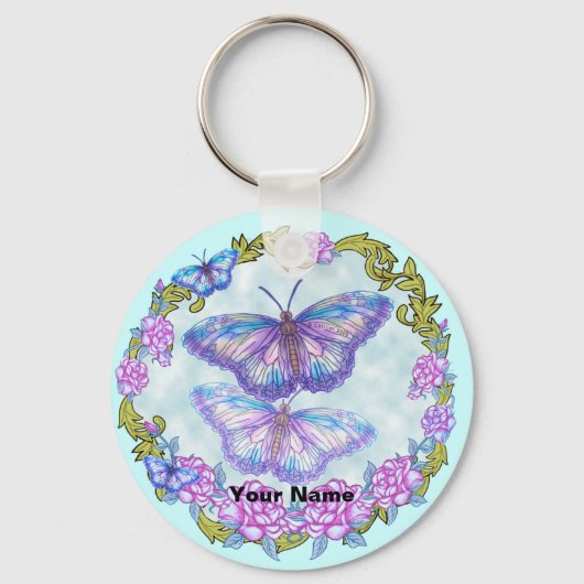 バタフライバラキーチェーン キーホルダー (正面)