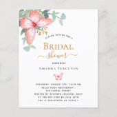 バタフライバラグリーンリーブライダルシャワー招待 (正面)