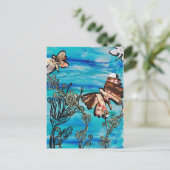 バタフライバラ葉書 ポストカード (スタンド正面)