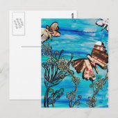 バタフライバラ葉書 ポストカード (正面/裏面)