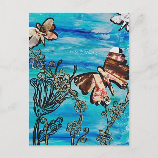 バタフライバラ葉書 ポストカード (正面)