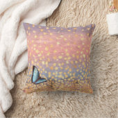 バタフライバラ金ゴールドフレーク抽象デザイン クッション (ブランケット)