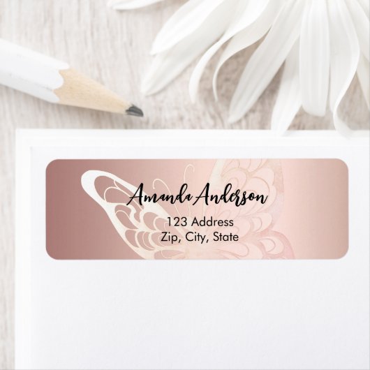 バタフライバラ金ゴールド差出人住所ラベル ラベル (インサイチュ)