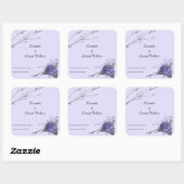 バタフライバラ高級ソープ&キャンドルラベル スクエアシール (シート)