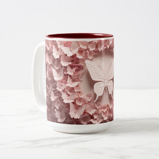 バタフライバレエ： 3Dペスタルマグとスタイルでsip ツートーンマグカップ (正面左)