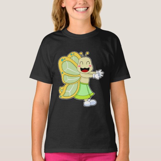 バタフライバレリーナバレエダンス Tシャツ (正面)