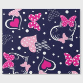 バタフライバレンタインハート |バレンタインの贈り物 ラッピングペーパー (フラット)