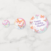 バタフライバースデーパーティーキッズカラフル コンフェッティ (裏面)