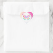 バタフライバースデーパーティーキッズカラフル ハートシール (バッグ)