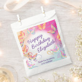 バタフライバースデーパーティーキッズカラフル フェイバーバッグ (クリップ留めされた状態)