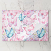 バタフライバースデーパーティータアウェイ紙ランチョンマット ペーパーパッド (折り畳み)