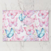 バタフライバースデーパーティータアウェイ紙ランチョンマット ペーパーパッド (正面)