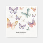 バタフライバースデーパーティー スタンダードカクテルナプキン (正面)