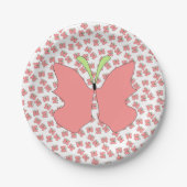 バタフライバースデーパーティー ペーパープレート (正面)
