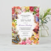 バタフライバーチャルオンライン赤ちゃんシャワー 招待状 (スタンド正面)