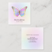 バタフライパステルカラーロゴ スクエア名刺 (正面/裏面)